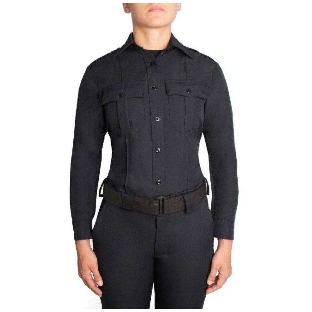 NWT Blauer LS Zippered Polyester Shirt Womens 50 Dark Navy 8600W-Z